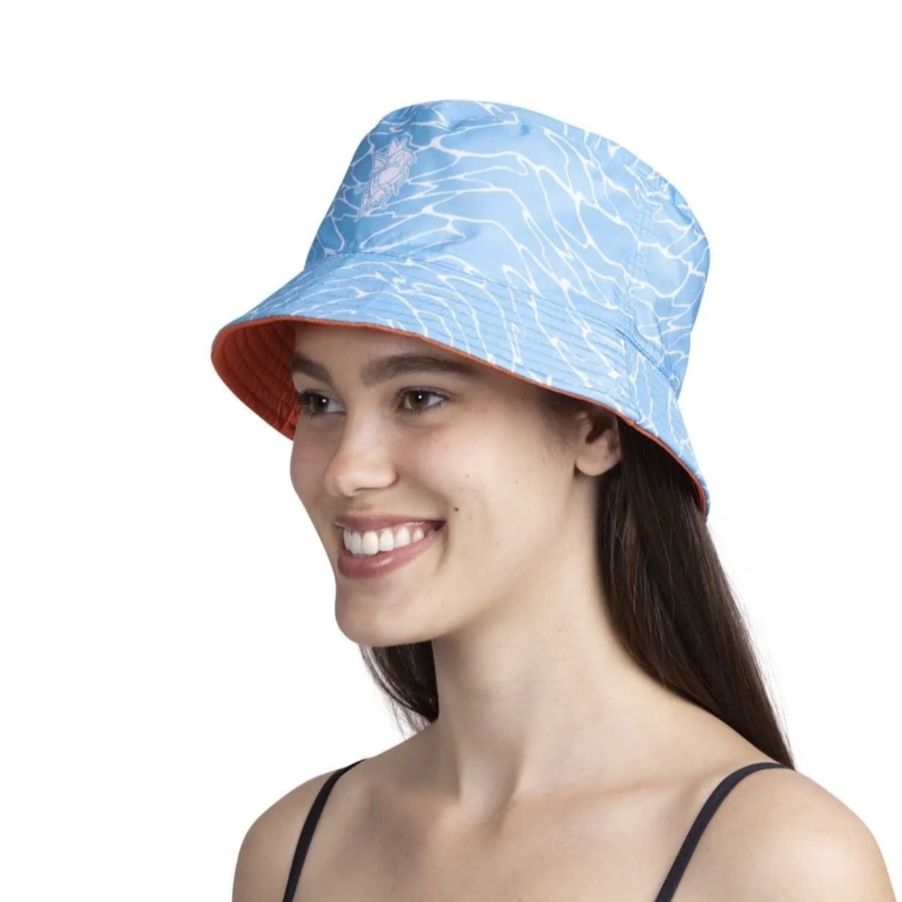 Pokemon Center Reversible Summer Bucket Hat Tropical Magikarp Waves Blue Orange